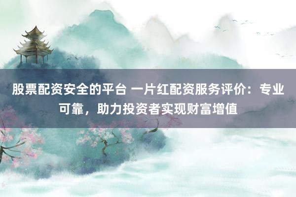 股票配资安全的平台 一片红配资服务评价：专业可靠，助力投资者实现财富增值