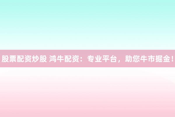 股票配资炒股 鸿牛配资：专业平台，助您牛市掘金！