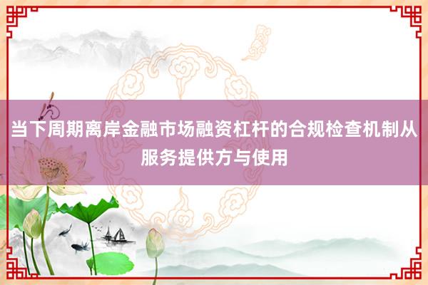 当下周期离岸金融市场融资杠杆的合规检查机制从服务提供方与使用