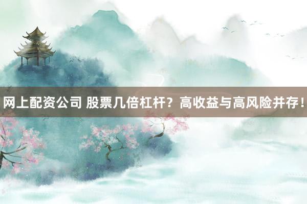 网上配资公司 股票几倍杠杆？高收益与高风险并存！