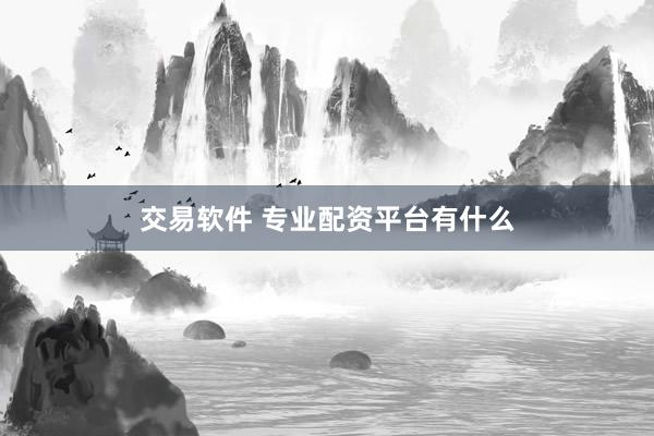 交易软件 专业配资平台有什么